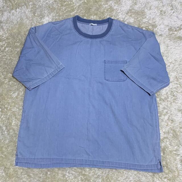 GU(ジーユー)のGU デニム風Tシャツ メンズ（半袖） メンズのトップス(Tシャツ/カットソー(半袖/袖なし))の商品写真