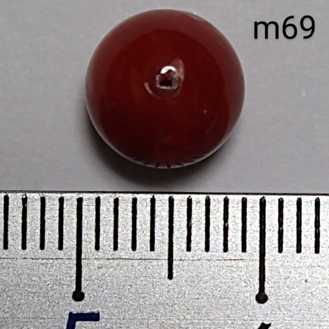 いいね感謝 m60 血赤 煌珊瑚 片穴 球 8.7 mm 4.55 ct | thelofttown.com