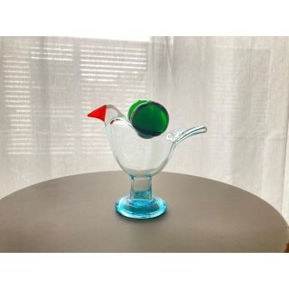 イッタラ(iittala)のSieppo シエッポ 脚付き ライトブルー Oiva Toikka バード(置物)