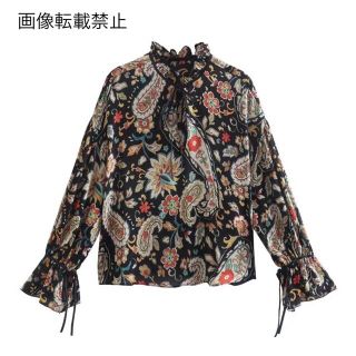 ザラ(ZARA)の❄️1月新作☃️7245◆vintage ヴィンテージ レトロ 花柄 ブラウス(シャツ/ブラウス(長袖/七分))