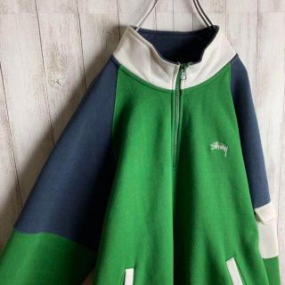 STUSSY - 【希少カラー】ステューシー☆ワンポイント刺繍 ハーフジップ