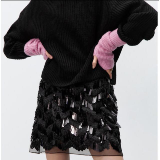 ZARA(ザラ)のZARA ザラ　ニットミトン　ピンク レディースのファッション小物(手袋)の商品写真