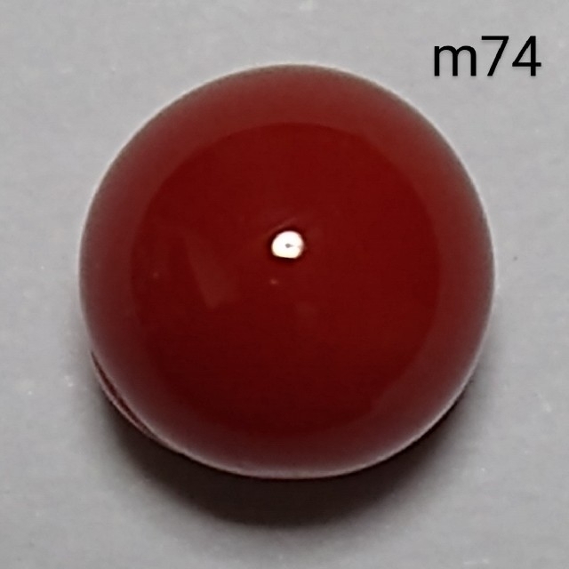 m74 濃赤 煌珊瑚 片穴 球 8.1 mm 3.45 ct 0.69 g