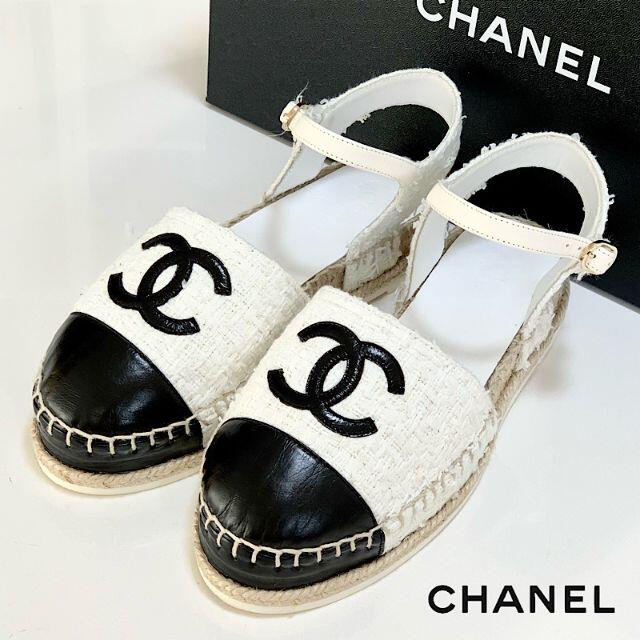 CHANEL エスパドリーユ　大人気　38  正規品　靴　サンダル