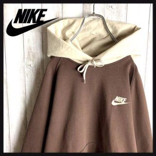 【希少デザイン】NIKE 刺繍ロゴ タオル地 希少カラー パーカー 入手困難