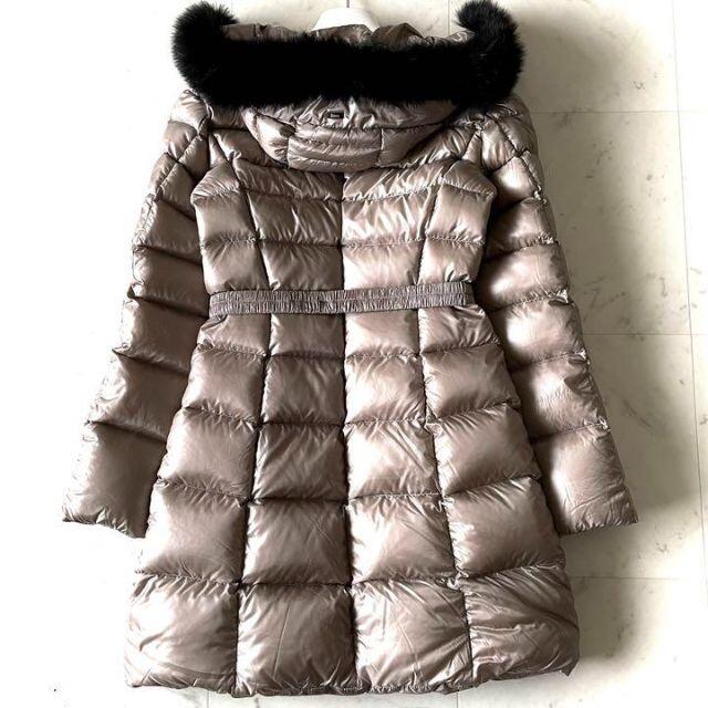 A06 美品♪ヘルノ HERNO フォックスファー付き ロングダウンコート 40