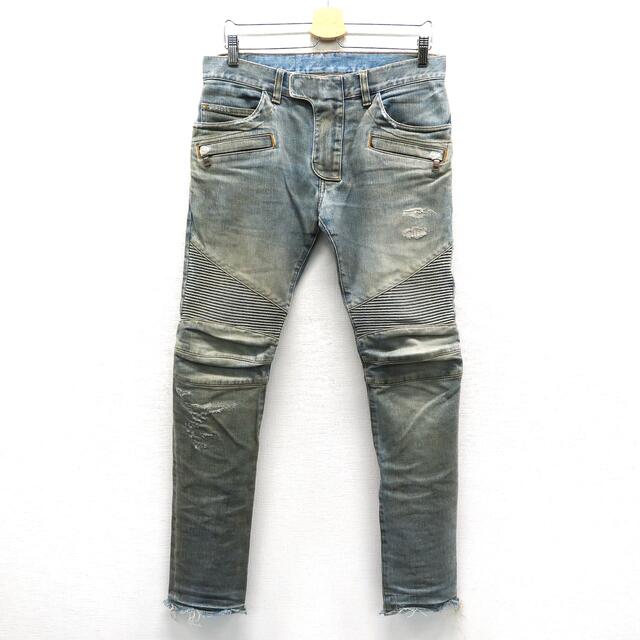 天然石ターコイズ BALMAIN ペイント ダメージデニム - 通販
