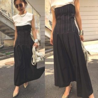 アメリヴィンテージ(Ameri VINTAGE)のAMERI STITCH TUCK DRESS ステッチタックドレス　ワンピース(ロングワンピース/マキシワンピース)