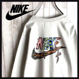 【極美品】【入手困難】NIKE ナイキ リブデザイン 炎 プリント スウェット