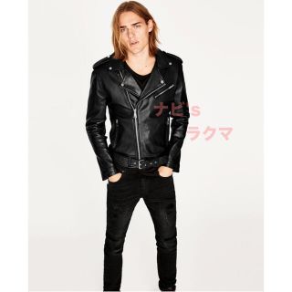 未使用 ZARA MAN 本革 ダブル ライダース ジャケット S 38 メンズ