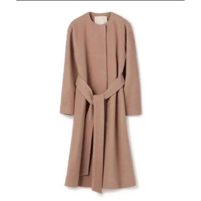 40%OFF❣️ESTNATION】 ノーカラーベルテッドロングコート - ロングコート