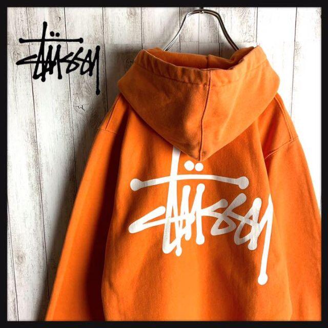 STUSSY   希少カラーステューシーバックプリント パーカー 裏