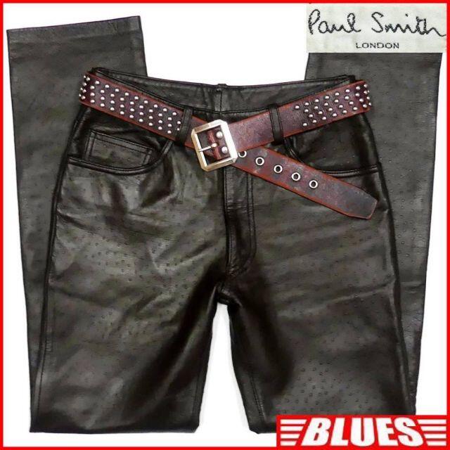 Paul Smith(ポールスミス)のポールスミス レザーパンツ メンズ W28 茶  本革 革パンツ 本皮 ロック メンズのパンツ(その他)の商品写真
