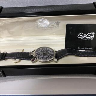 ガガミラノ(GaGa MILANO)のガガミラノ　腕時計　メンズ　おしゃれ　黒　本革　レザー(腕時計(アナログ))