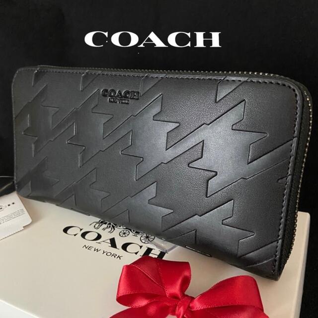 ラウンド COACH 烏格子柄 長財布 ラウンドジップ プレゼントにも ...