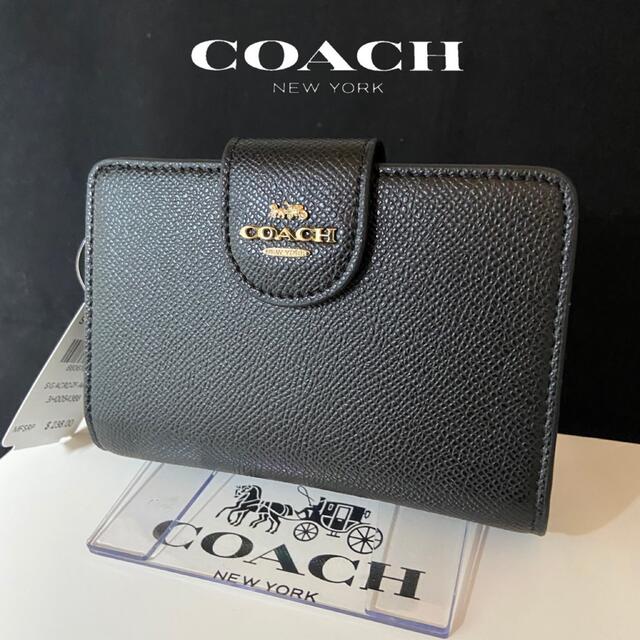 COACH(コーチ)のプレゼントにも❤️コーチ 2021新作 本革 二つ折 財布 クロスグレインレザー レディースのファッション小物(財布)の商品写真