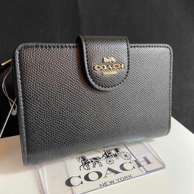 COACH(コーチ)のプレゼントにも❤️コーチ 2021新作 本革 二つ折 財布 クロスグレインレザー レディースのファッション小物(財布)の商品写真