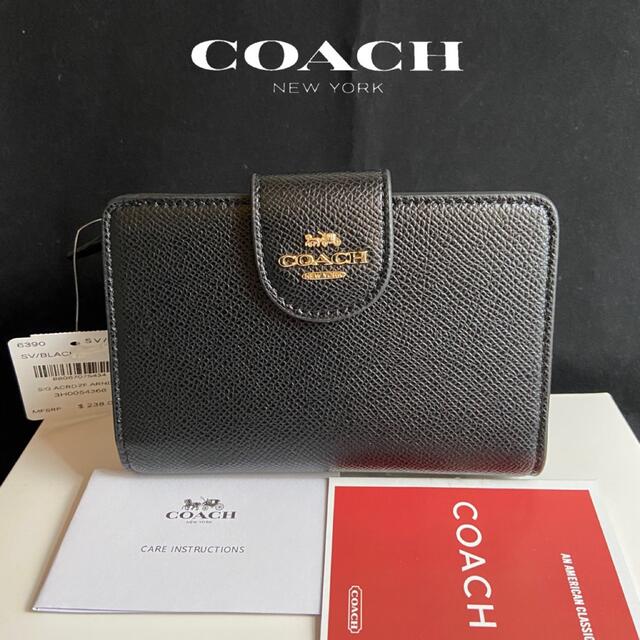 COACH(コーチ)のプレゼントにも❤️コーチ 2021新作 本革 二つ折 財布 クロスグレインレザー レディースのファッション小物(財布)の商品写真