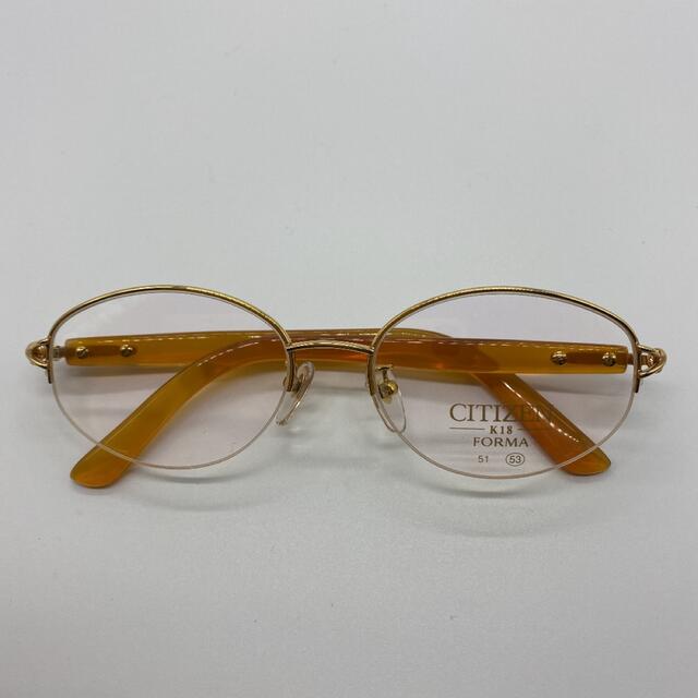 【福袋セール】  CITIZEN - CK0834 CITIZEN 鼈甲（白甲）メガネフレーム K18金 サングラス+メガネ