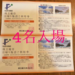 藤田観光 株主優待券2枚 【箱根小涌園ユネッサン 下田海中水族館】(遊園地/テーマパーク)