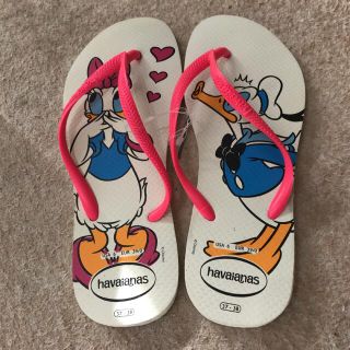 ハワイアナス(havaianas)の【新品未使用】ハワイアナス　ドナルド　デイジー　ビーチサンダル　37-38(ビーチサンダル)