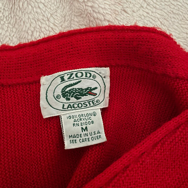 LACOSTE - 80s ニット カーディガン USA製 IZOD 赤の通販 by 鈴's shop｜ラコステならラクマ