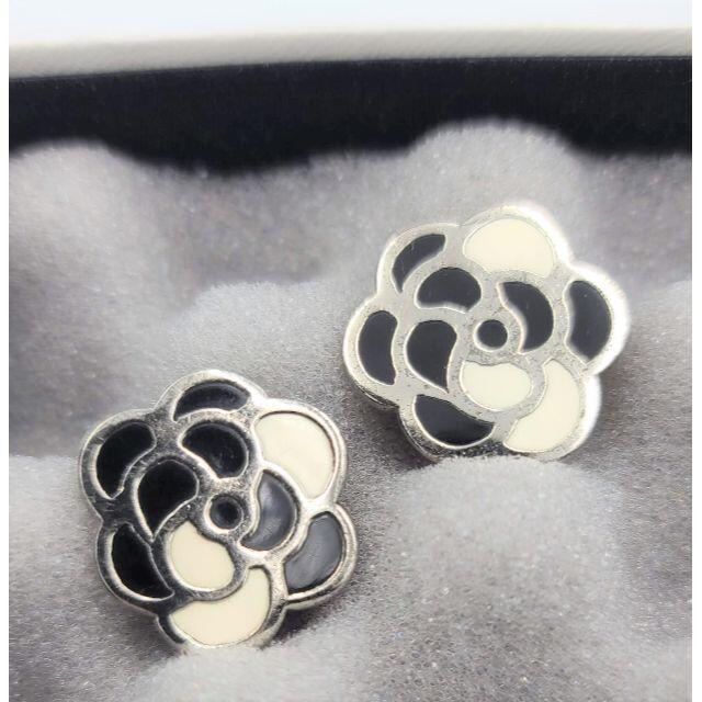 CHANEL - 確実正規品 シャネル バイカラー カメリア イヤリング