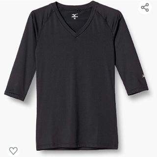 ミズノ(MIZUNO)のスクラブインナー　ミズノ　ブラック　M　七分袖　Vネック(Tシャツ/カットソー(七分/長袖))