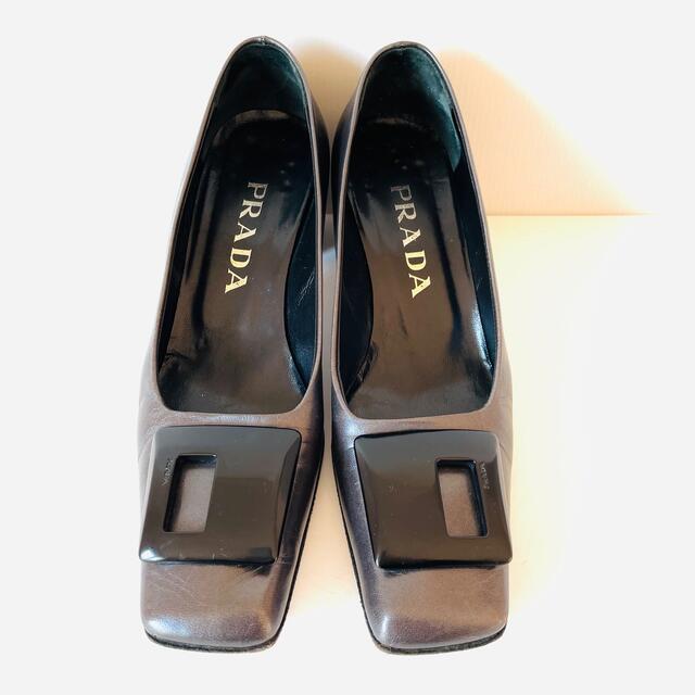 PRADA(プラダ)のPRADA  パンプス グレー系　size36 ☆ヒール底交換済み☆ レディースの靴/シューズ(ハイヒール/パンプス)の商品写真