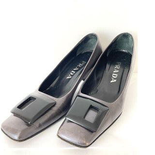 プラダ(PRADA)のPRADA  パンプス グレー系　size36 ☆ヒール底交換済み☆(ハイヒール/パンプス)