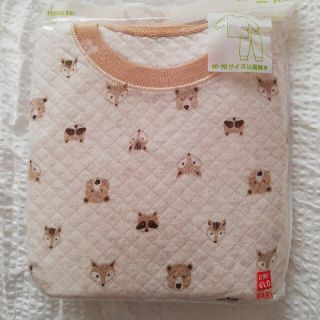 ユニクロ(UNIQLO)の新品　UNIQLOベビー動物柄キルト長袖パジャマ　100cm(パジャマ)