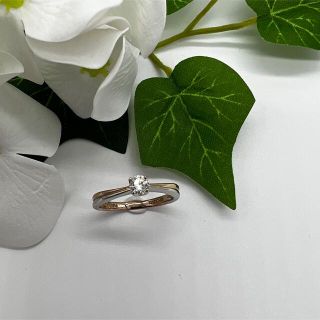 ヴァンドームアオヤマ(Vendome Aoyama)のVENDOME K18YG/PT950コンビ ダイヤモンド0.2ct リング(リング(指輪))