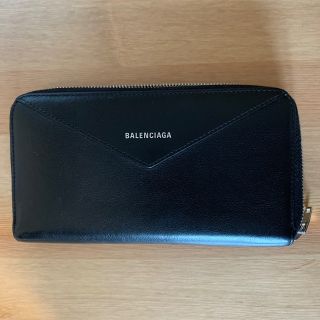 2019美品◆BALENCIAGA バレンシアガ 男女可 ペーパー 長財布 黒◆