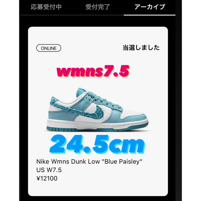 Nike WMNS Dunk Low Paisley  Blue/Whiteスニーカー