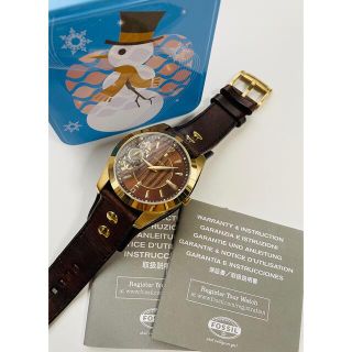 フォッシル(FOSSIL)の【電池新品の美品】FOSSILのTWIST ブラウン&ウッドの希少カラー☆(腕時計(アナログ))