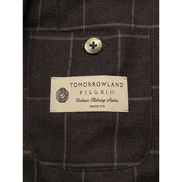 TOMORROWLAND(トゥモローランド)のトゥモローランド ピルグリム ロロピアーナ生地使用 グレー チェックジャケット メンズのジャケット/アウター(テーラードジャケット)の商品写真