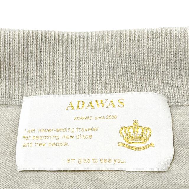 ADAWAS(アダワス)のADAWAS アダワス★長袖ニットワンピース ボートネック アイボリー レディースのワンピース(ミニワンピース)の商品写真