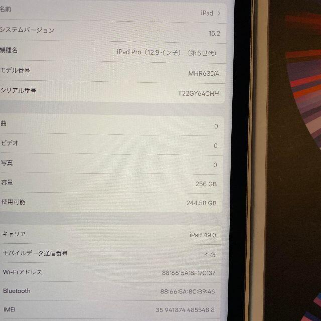 ③ simフリー 12.9インチ 5th iPad Pro 256gb 第五世代