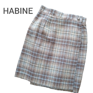 【HABINE】 チェック 巻き スカート(ミニスカート)