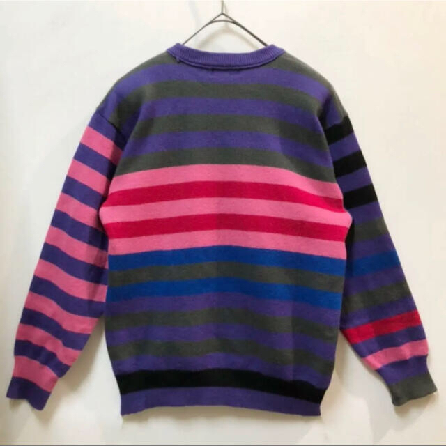 オールド イヴ・サンローラン YSL マルチカラー ボーダーニット ヴィンテージ