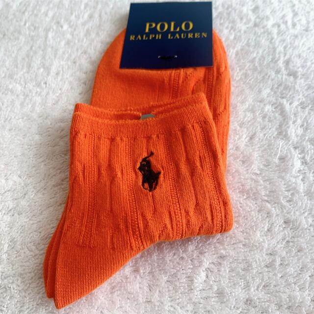 POLO RALPH LAUREN(ポロラルフローレン)の【送料無料！】ラルフローレン　キッズソックス　靴下　2足セット　青　オレンジ レディースのレッグウェア(ソックス)の商品写真