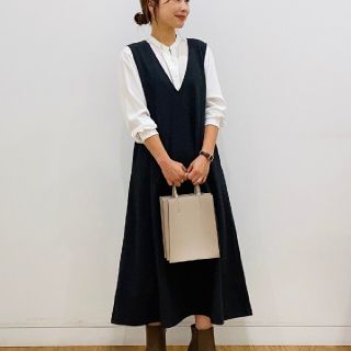 ユニクロ(UNIQLO)のUNIQLO  ブラッシュドジャージージャンパースカート ネイビー(その他)