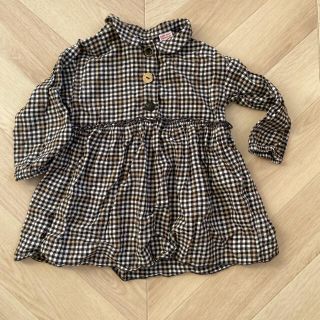 ザラキッズ(ZARA KIDS)の[美品]zara キッズ　チェックワンピース 92センチ(ワンピース)