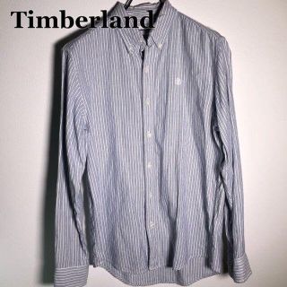 ティンバーランド(Timberland)の【Timberland】ティンバーランド　シャツ（M）　ストライプ　ブルー(シャツ)