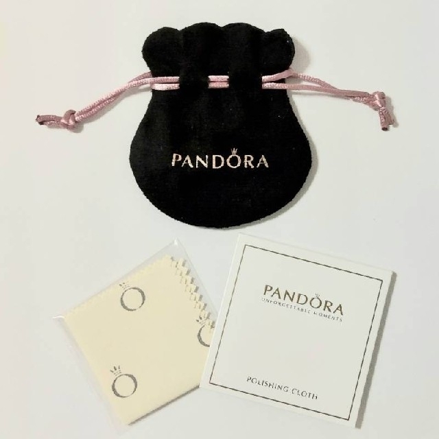 【新品】PANDORA スパークリングブラッシュピンク クロス＆ポーチ付き