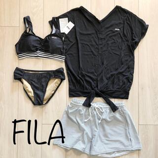 フィラ(FILA)の新品 FILA フィラ 水着 4点セット ブラトップ ショートパンツ BK L(水着)