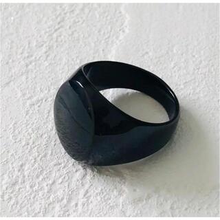 【MR:003】鏡面仕上げ 　円形　 メンズ　リング　ブラックA(リング(指輪))