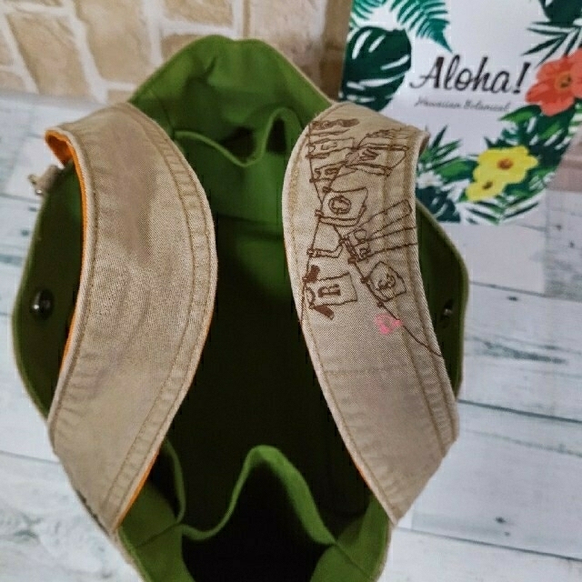 ハンドメイドカラーPANTSリメイクトートバック。 4