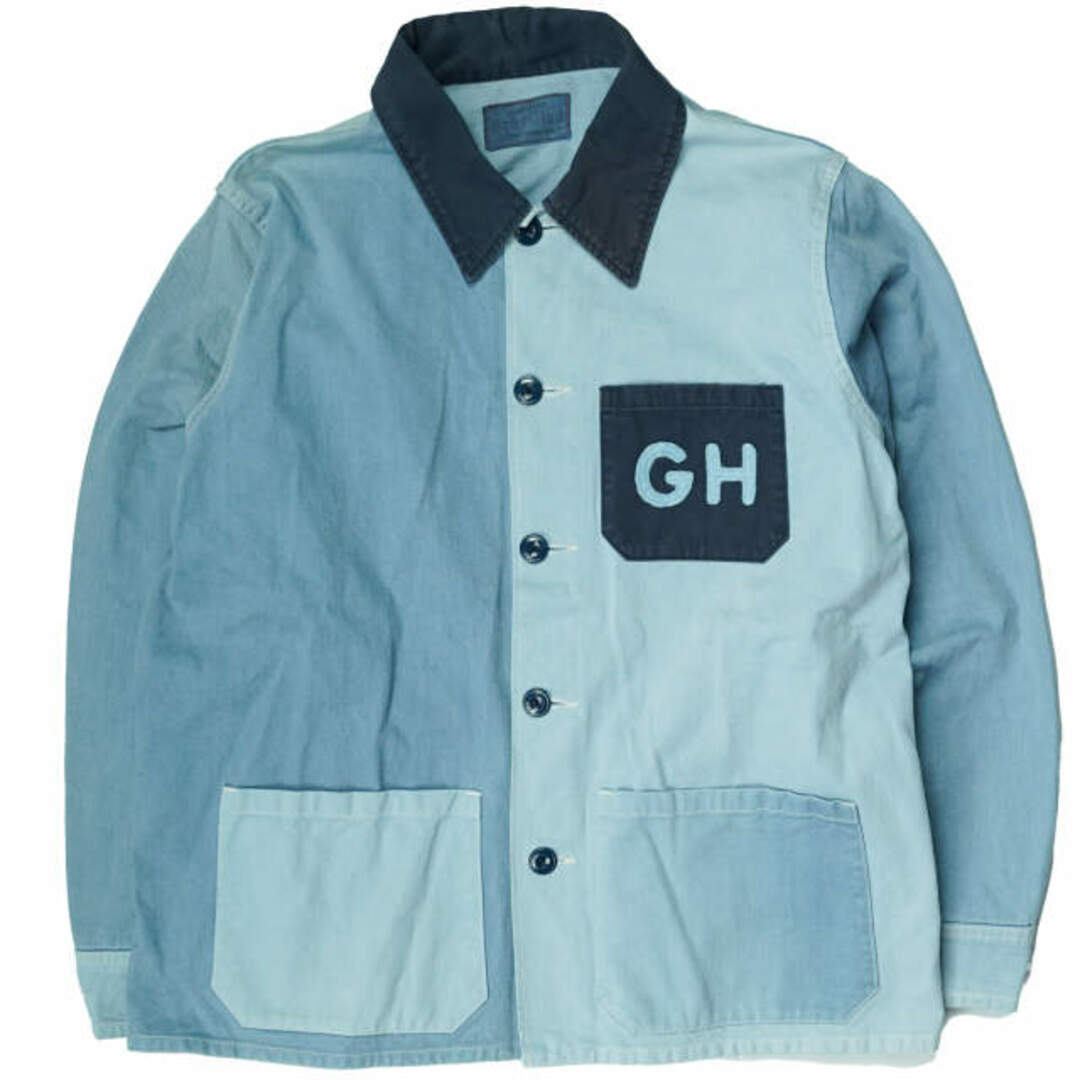 GLADHAND & Co. グラッドハンド 日本製 CANDY JKT - SHORT ヴィンテージ加工 カバーオール BYGH-14-AW-14 S ブルー キャンディー ジャケット ワーク アウター【GLADHAND & Co.】