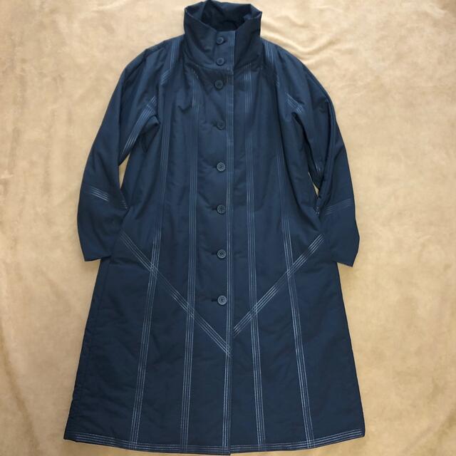 ISSEY MIYAKE PLEATS PLEASE  ネイビー ロングコート